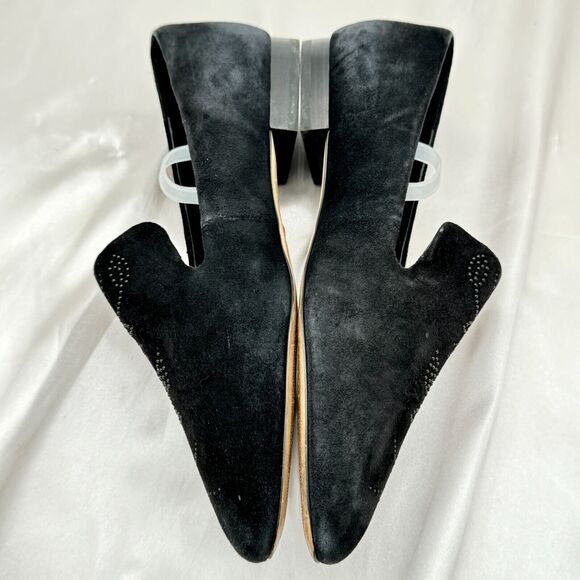 Karl Lagerfeld Nova Floral Studded Black Suede Womens Size 10 Slip On Loafers - Picture 16 of 16